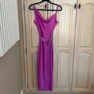 NWOT The East Order Fuchsia Belted Midi Dress